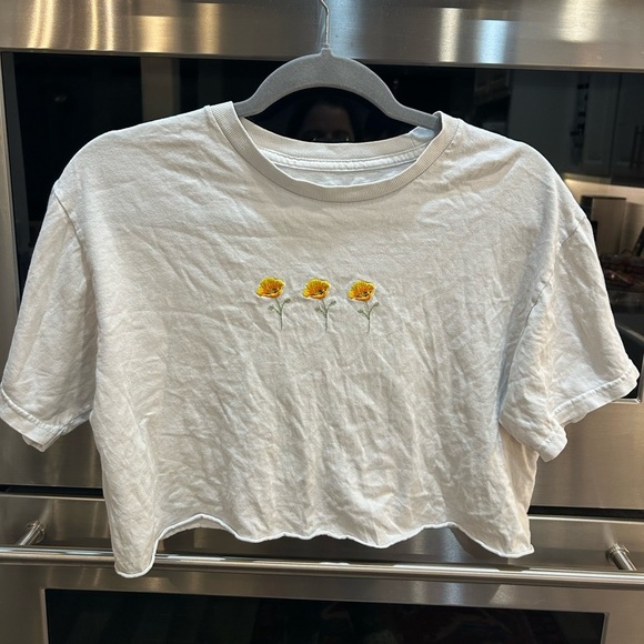john galt Tops - Brandy Melville John galt White Crop Top  one size has wear